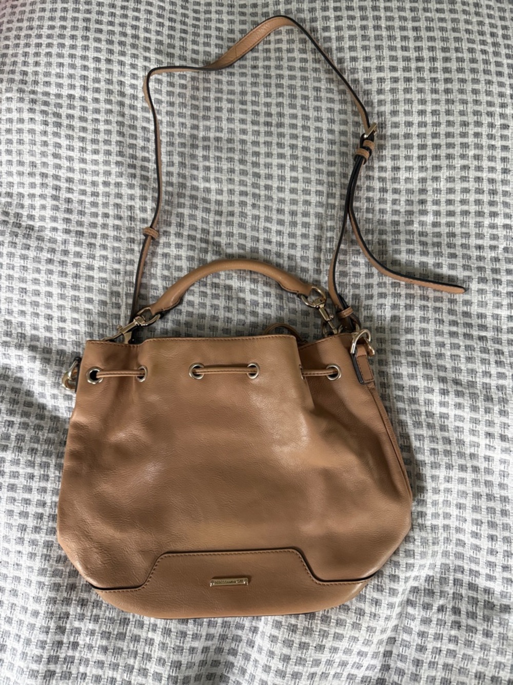 Rebecca Minkoff Tan Leather Drawstring Shoulder Bag